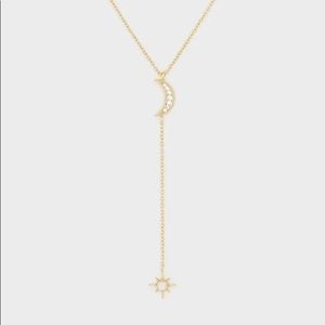 Gorjana Luna Crescent Moon Gold Adjustable Lariat Necklace